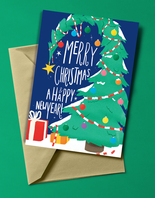 Silly Christmas tree - postcard