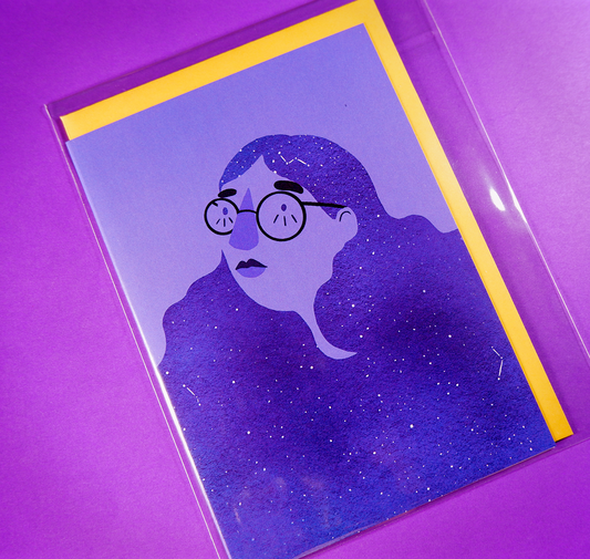 Galaxy girl - postcard